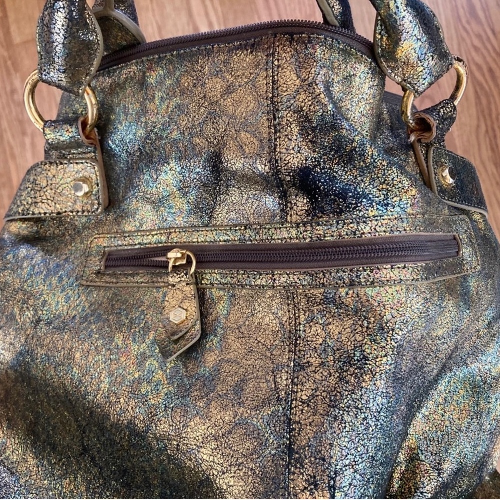 Lodis Metallic Iridescent Multi-Color Leather Tote - Picture 2 of 5